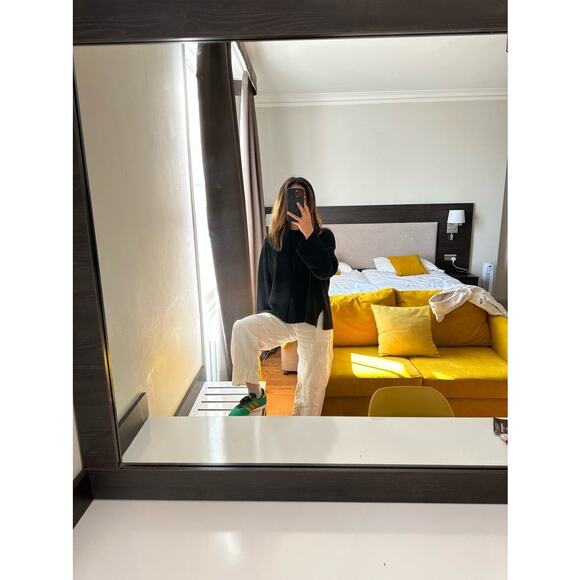 VINCE Women's White Linen Blend Wide Leg Loose Fit Cargo Pants Size 10 - Picture 16 of 16